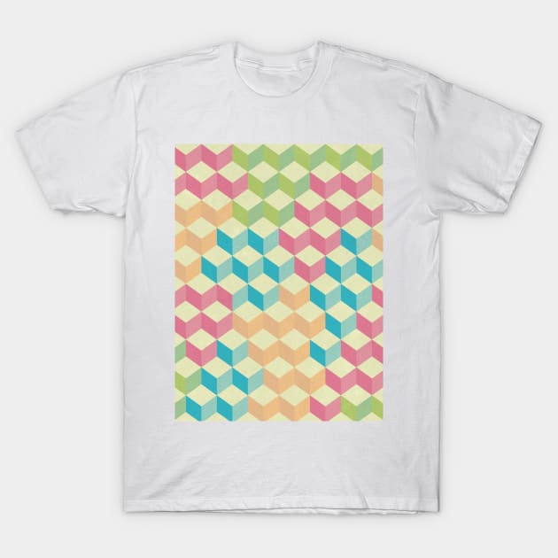 Sugar Cubes Geometric Pattern T-Shirt by Tobe_Fonseca